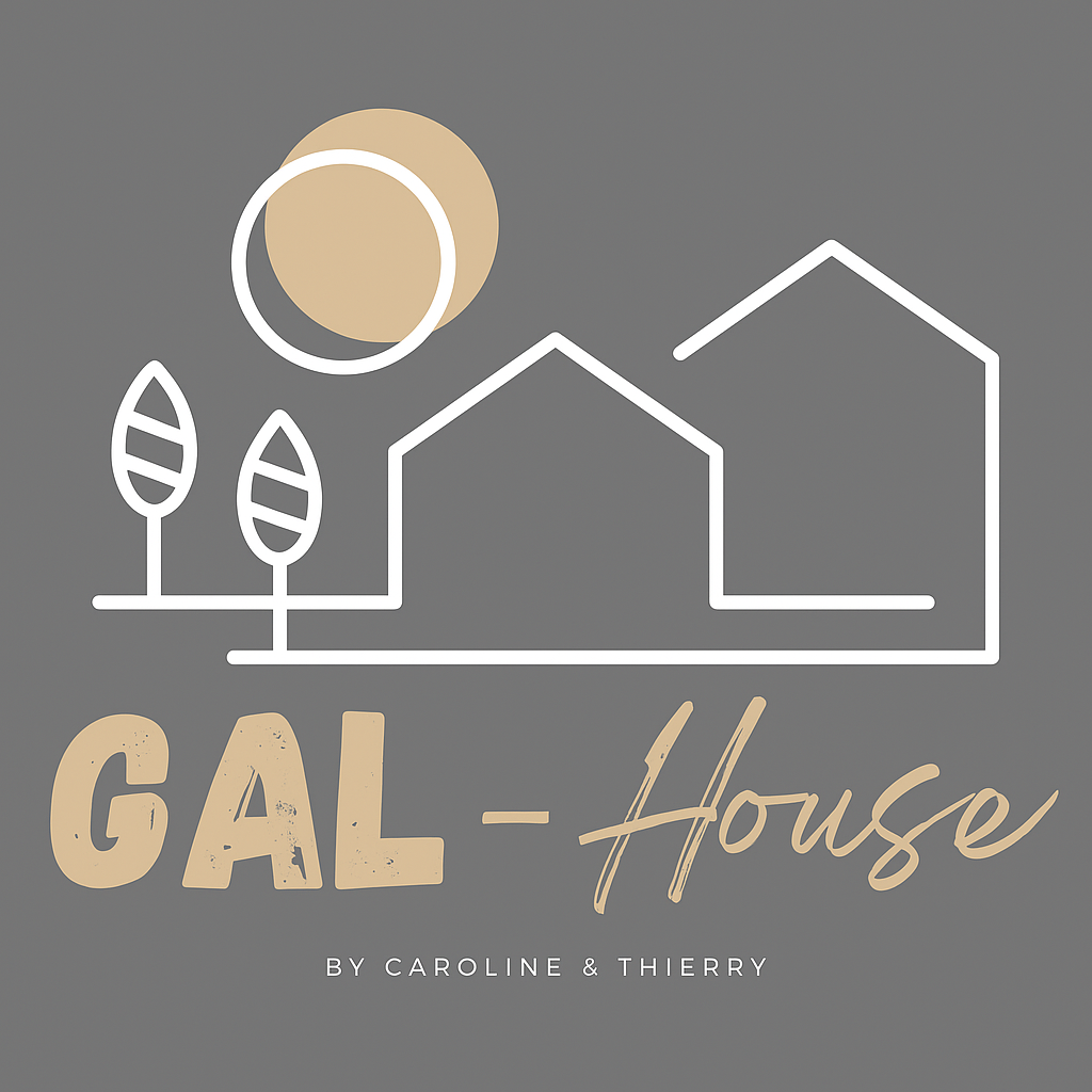 GAL-House Logo by Caroline und Thierry mit Mond, Bäumen und Häusern